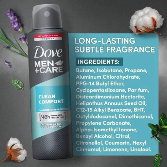 دوف مزيل عرق بخاخ رجالي عناية وكلين كومفورت 150 مل