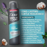 دوف مزيل عرق بخاخ رجالي عناية وكلين كومفورت 150 مل