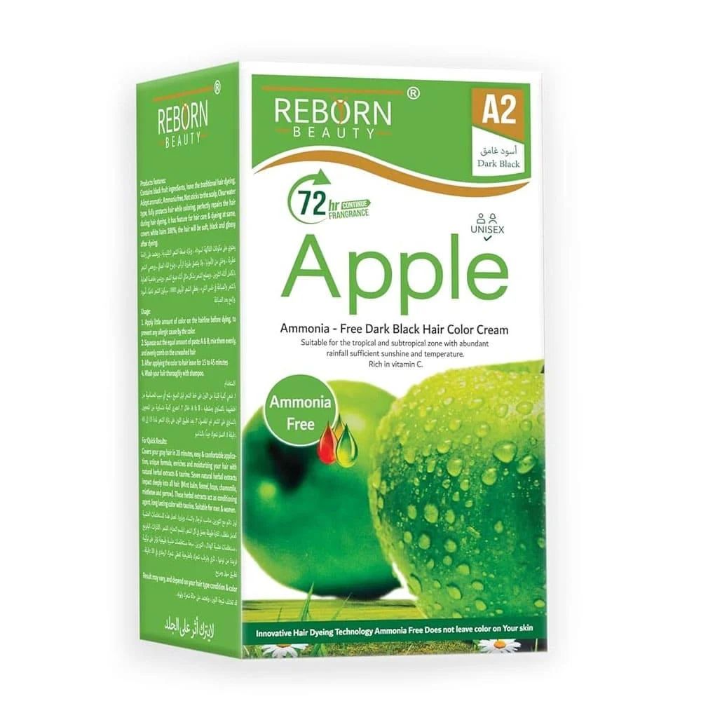 كريم صبغة شعر أسود طبيعي من ريبورن بيوتي 500 مل |  صيدلية.كوم.