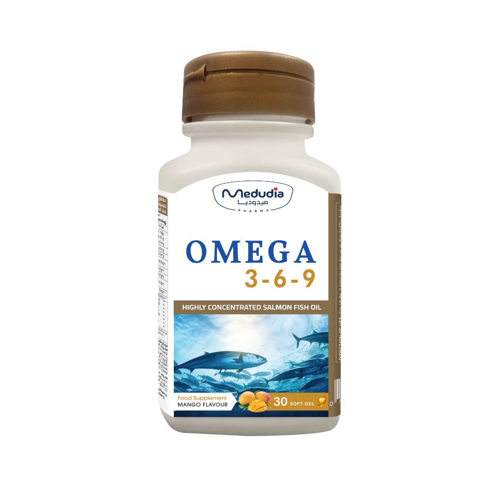 أوميجا 3-6-9 من ميدوديا بنكهة المانجا 30 كبسولة هلامية |  صيدلية.كوم.