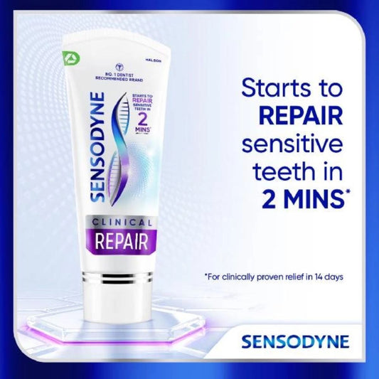 سنسوداين معجون أسنان كلينكال ترميم الحساسية تبيض فعال 75 مل |  صيدلية.كوم.