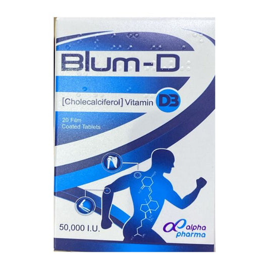 Blum-D Vitamin D3 50000 IU 20 Tablets