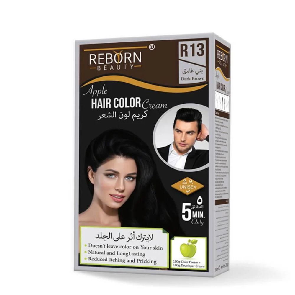كريم تلوين الشعر بالتفاح البني الداكن R13 من ريبورن بيوتي |  صيدلية.كوم.