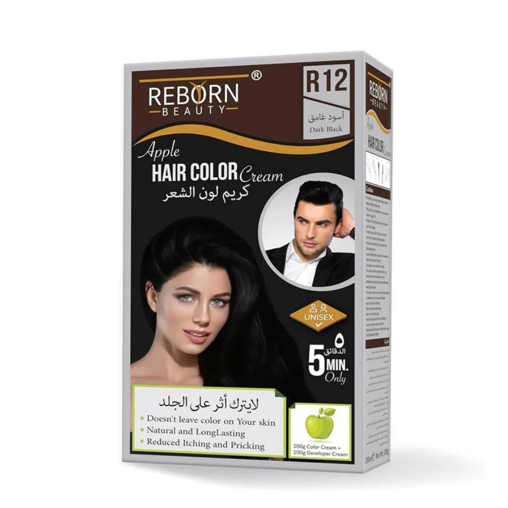 كريم تلوين الشعر بالتفاح الأسود الغامق R12 من ريبورن بيوتي |  صيدلية.كوم.