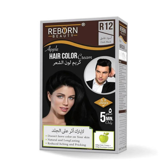 كريم تلوين الشعر بالتفاح الأسود الغامق R12 من ريبورن بيوتي
