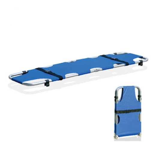 Foldable Patient Stretcher with Blue Securing Strap