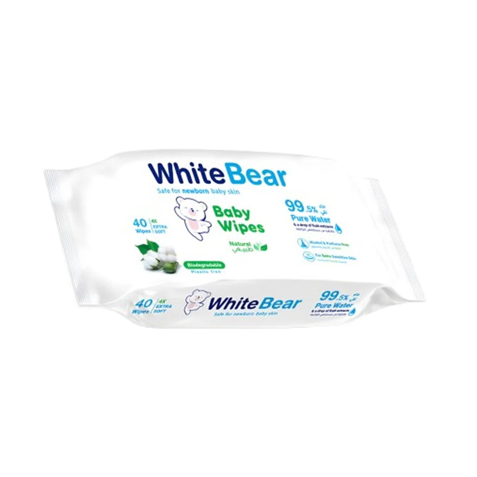 Vital Water baby wipes, 40 wipes, by White Bear