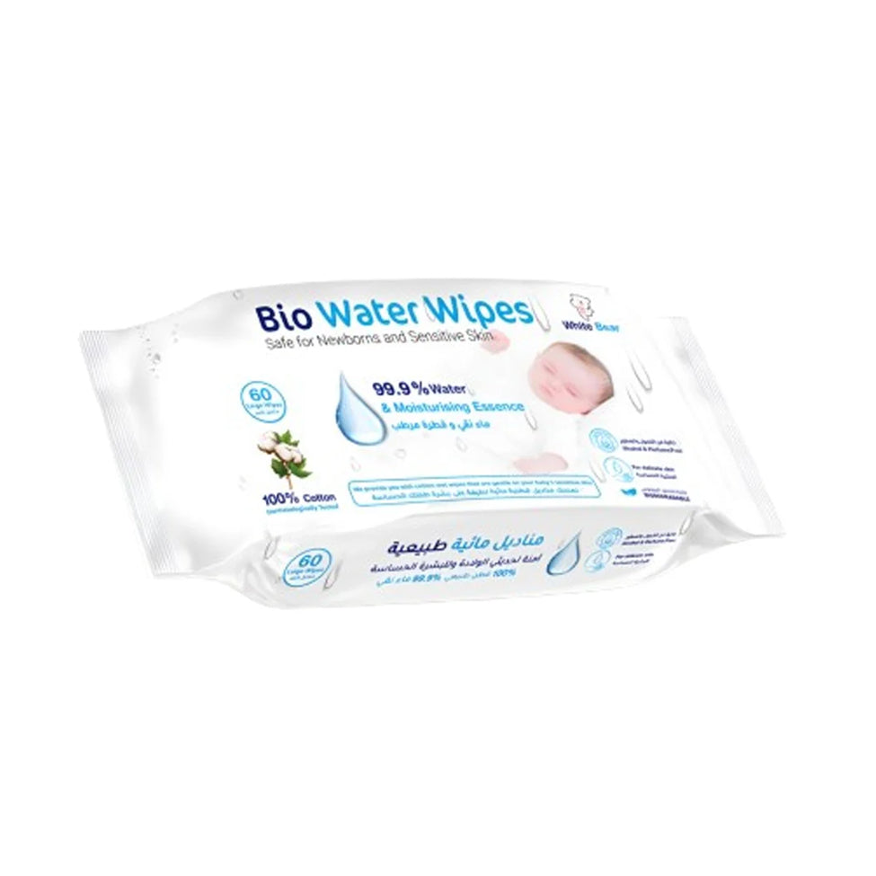 White Bear Biovital Water Baby Wipes, 60 Wipes