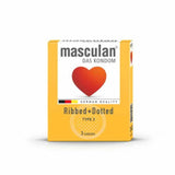 Masculan dotted + ribbed condom 3 pieces