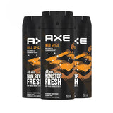 Offer Axe Wild Spice Deodorant Spray 150 ml x 3