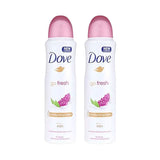 Offer Dove Go Fresh Deodorant Spray Pomegranate & Lemon 150 ml x 2