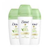 Offer Dove Go Fresh Roll On Deodorant with Cucumber and Green Tea Scent - 50 ml x 3