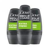 Offer Dove Men Care+ Deodorant Roll-on Extra Fresh 50 ml x 3