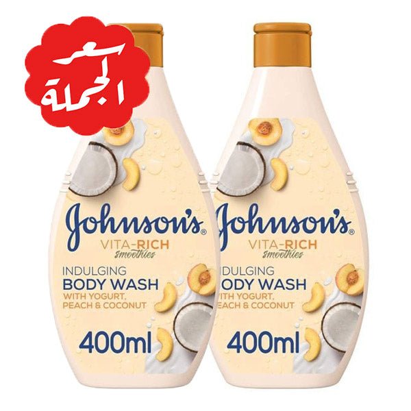 عرض جونسون سائل استحمام فيتا ريتش مع خلاصة اللبن والخوخ وجوز الهند 400 مل×2 - Sidalih.com || صيدلية.كوم