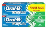 عرض خصم 25% أورال بي كومبليت معجون أسنان بالفلورايد غسول للفم + مبيض 100 مل - Sidalih.com || صيدلية.كوم