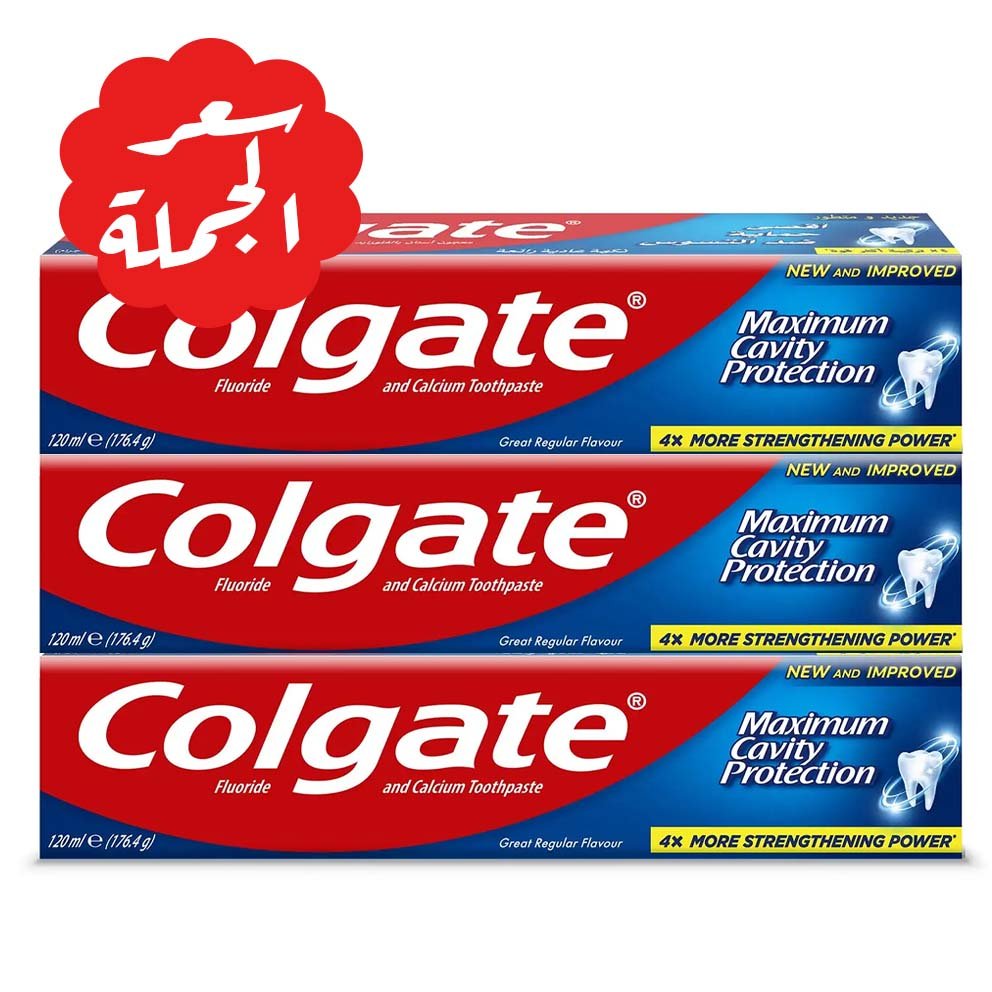 عرض كولجيت معجون اسنان نكهه عاديه رائعه 120 مل ×3 - Sidalih.com || صيدلية.كوم