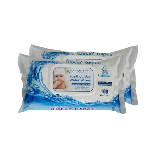 ويلزيد مناديل أطفال 2×100 خالية من الكحول ولطيفة |  صيدلية.كوم.