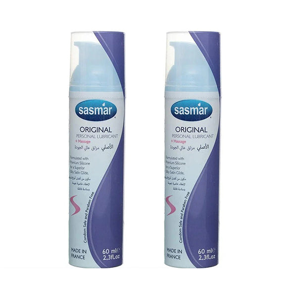 عرض ساسمار مزلق  سليكون اصلي 2 في 1  و زيت مساج 60 مل ×2 |  صيدلية.كوم.