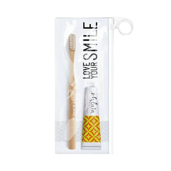 اولالا مجموعة السفر معجون اسنان بالنعناع و القرفة 15 مل + فرشاة الاسنان من الخيزران |  صيدلية.كوم.