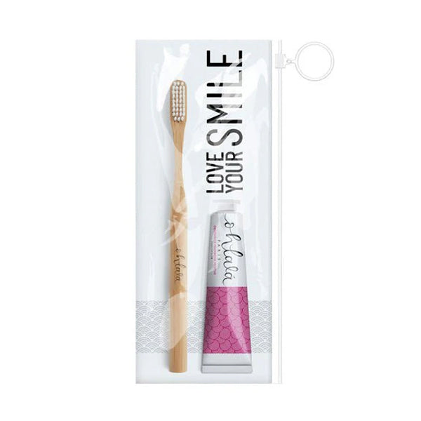 اولالا مجموعة السفر معجون اسنان بالتوت والنعناع15مل + فرشاة الاسنان من الخيزران |  صيدلية.كوم.