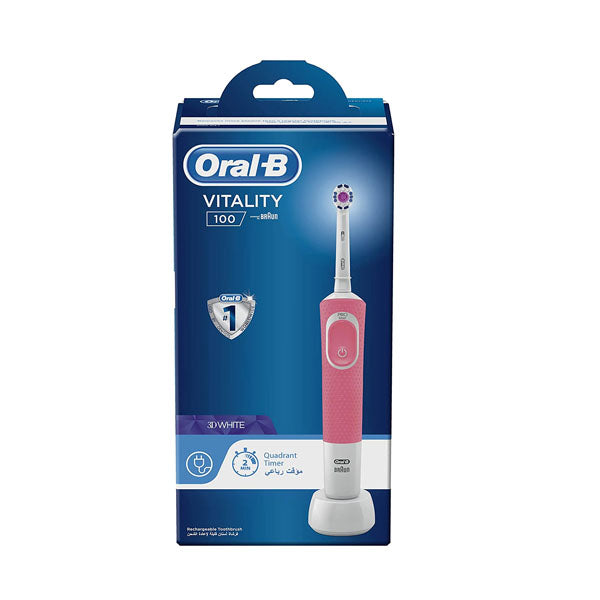 اورال بي فرشاة اسنان فيتاليتي 100 الكهربائية وردي