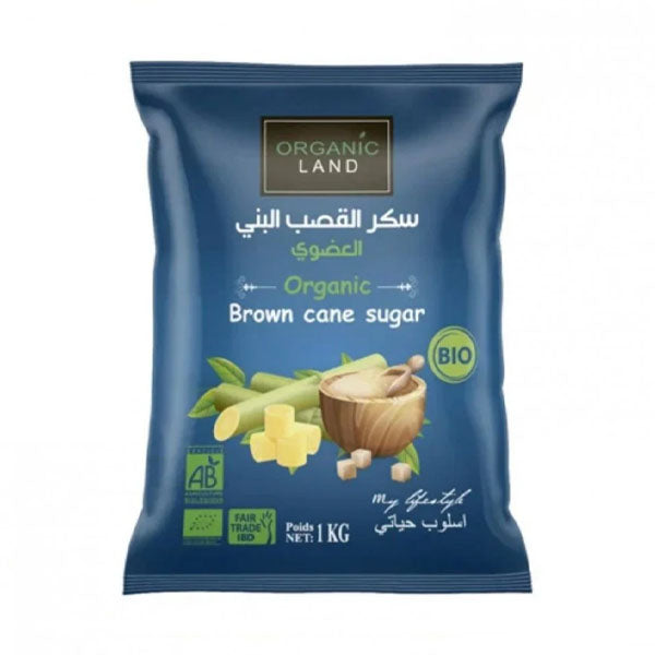 الغذاء العضوي اورجنك لاند سكر القصب البني العضوي 1 كيلو