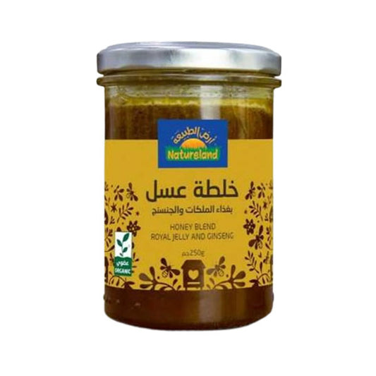 أرض الطبيعة خلطة عسل بغذاء الملكات والجنسنج 