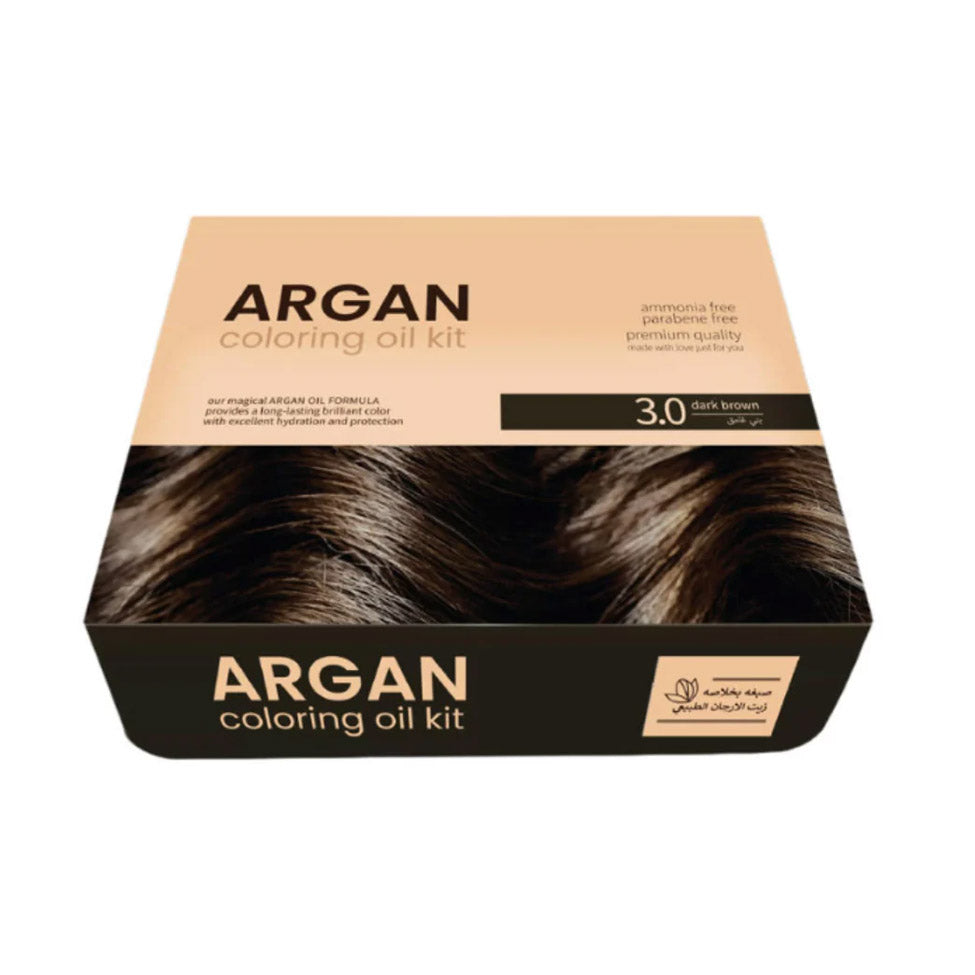 Argan Hair Coloring Oil Kit Dark Brown 3.0