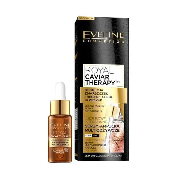 Eveline Royal Caviar Therapy Ampoule Serum Intensive Skin Rejuvenation Multi-Purpose 18 ml