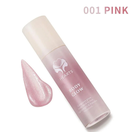 Hearts Liquid Highlighter Body Glow Pink 001
