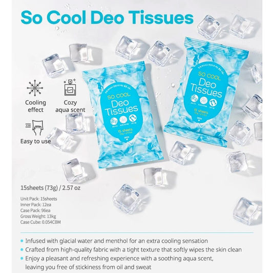 مناديل إزالة العرق سو كول 15 منديل من برتي