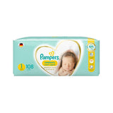 Pampers Premium Care Diapers, Size 1, Newborn, 2-5 Kilo, 108 Diapers