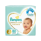 Pampers Premium Care Diapers, Size 3 10-6 Kilo, 80 Diapers