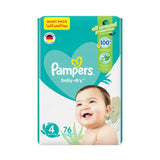 Pampers Baby-Dry Mega Pack Diapers with Aloe Vera Lotion Size (4) 16-9 Kg 76 Count