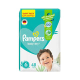 Pampers Baby-Dry Mega Pack Diapers with Aloe Vera Lotion Size (6) 16-21 Kg 48 Diapers