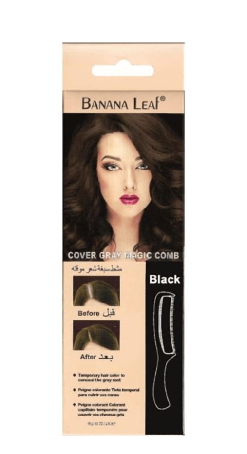 بانانا ليف مشط صبغة شعر مؤقتة - اسود.