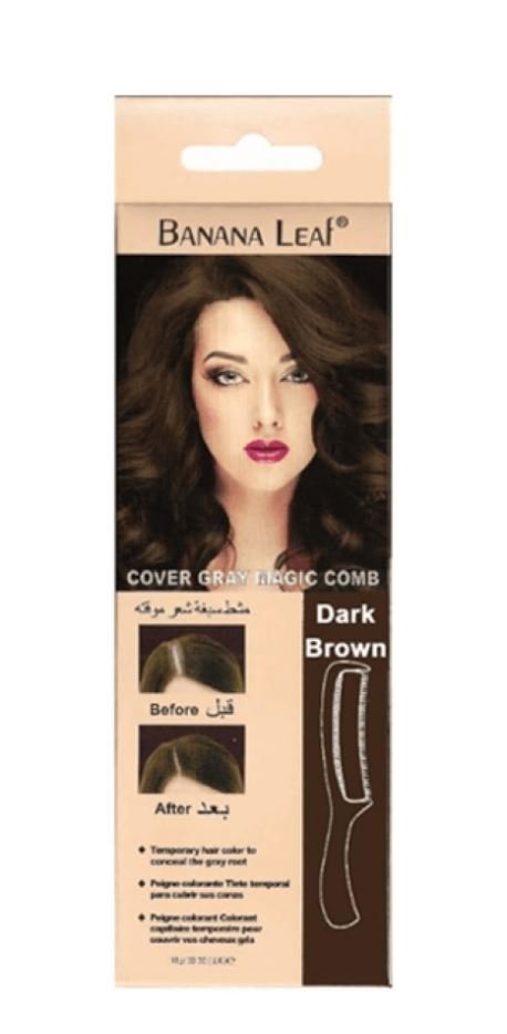 بانانا ليف مشط صبغة شعر مؤقتة - بني غامق.