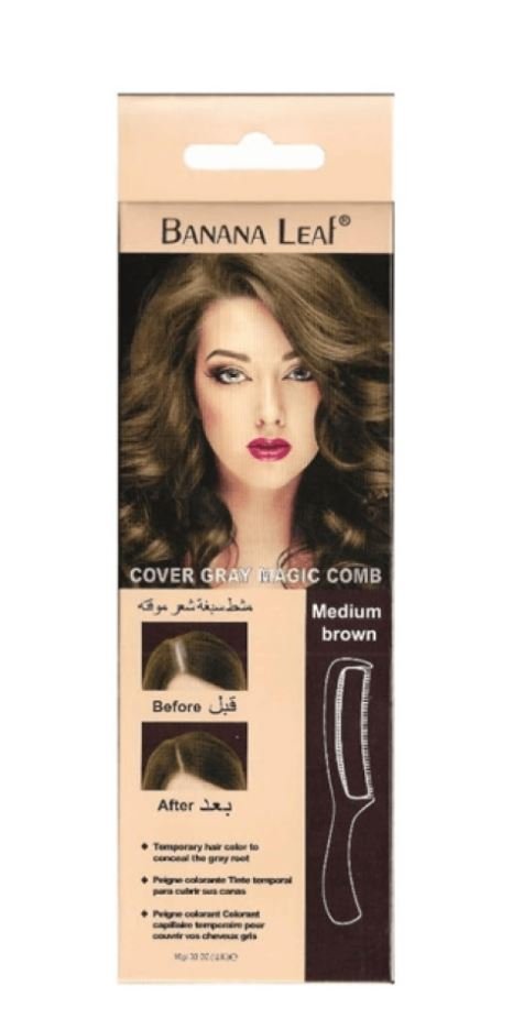 بانانا ليف مشط صبغة شعر مؤقتة - بني متوسط.