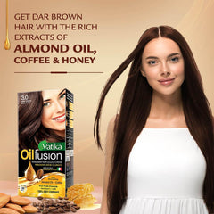 Vatika Hair Dye Oil Fusion 3/0 Dark Brown in 2 - 50 ml