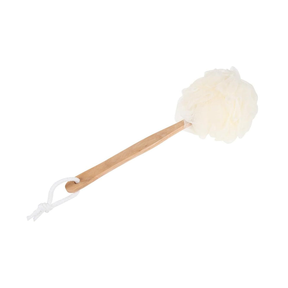 Professional nylon body loofah with shower stick