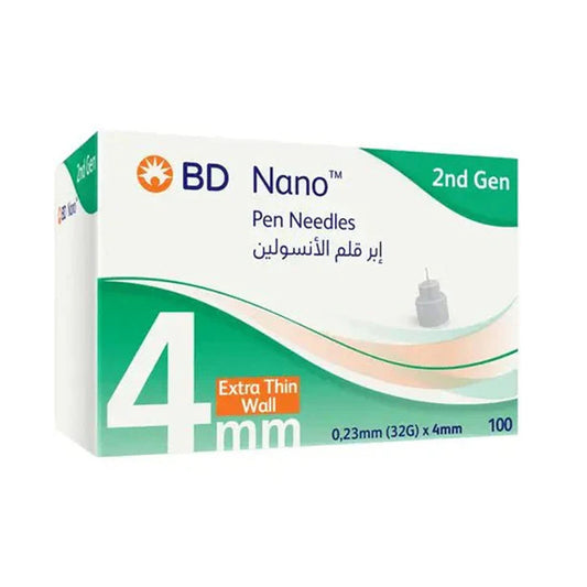بي دي ابر قلم الانسولين نانو الجيل الثاني 4 مم 100 قطعة