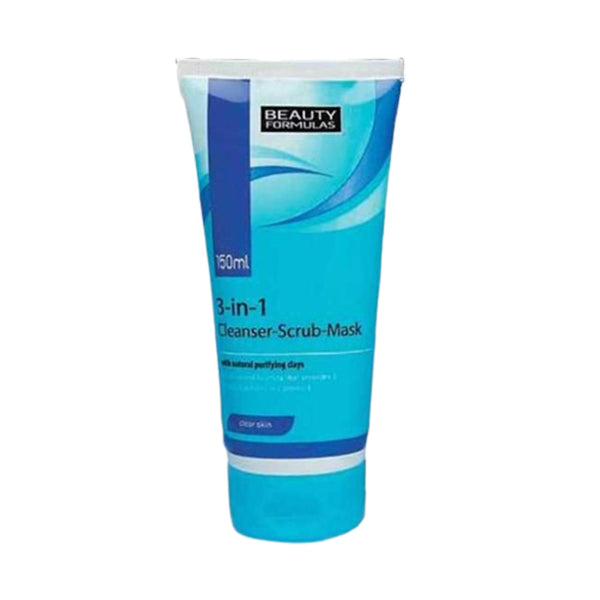 بيوتي فارمولا منظف ، مقشر و قناع الوجه 3 في 1-  150 مل.