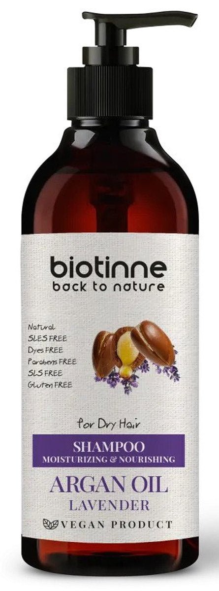 بيوتين شامبو للشعر الجاف بزيت الأرجان واللافندر 400 مل.