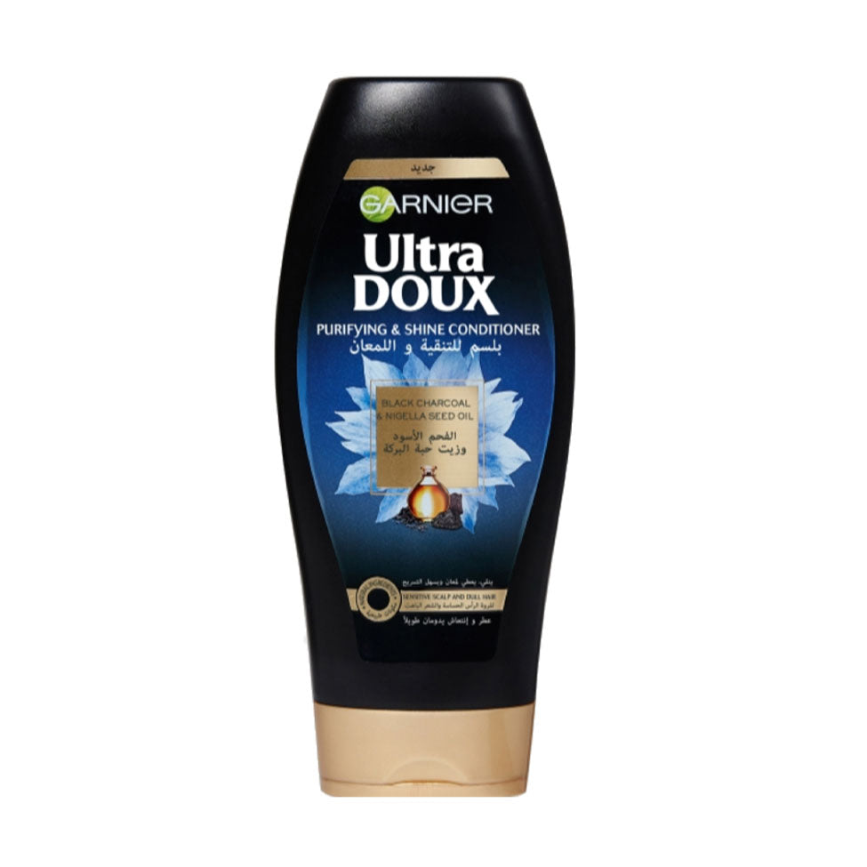 غارنييه بلسم شعر الترا دوكس الفحم الاسود وحبة البركه 400 مل