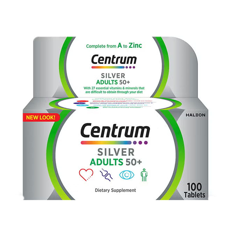 سنتروم الفضي مكمل غذائي متعدد الفيتامينات للبالغين 100 حبة |  صيدلية.كوم.