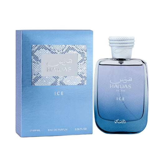 عطر أو دي برفيوم حواس آيس للرجال من 100 مل الرصاصي
