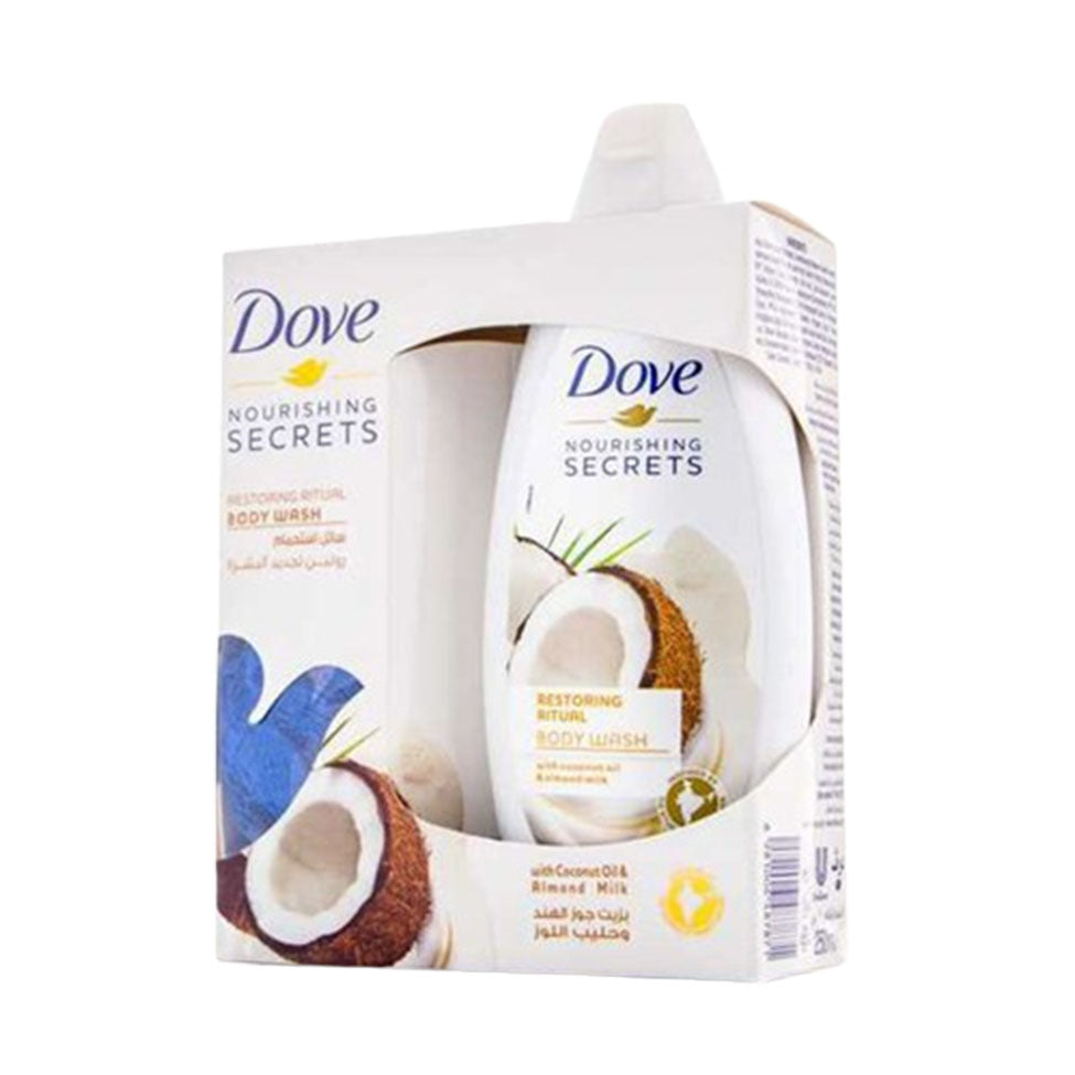 Dove Shower Gel with Coconut Oil and Almond Milk with Loofah 250 ml