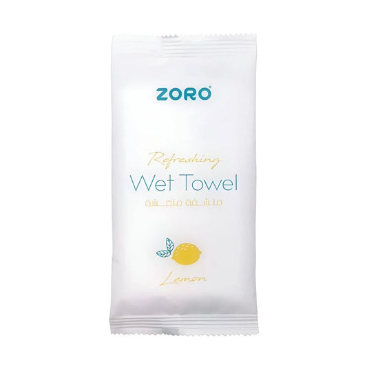 زورو منشفة منعشة مبللة برائحة الليمون 25 × 25 سم - 10 قطعة