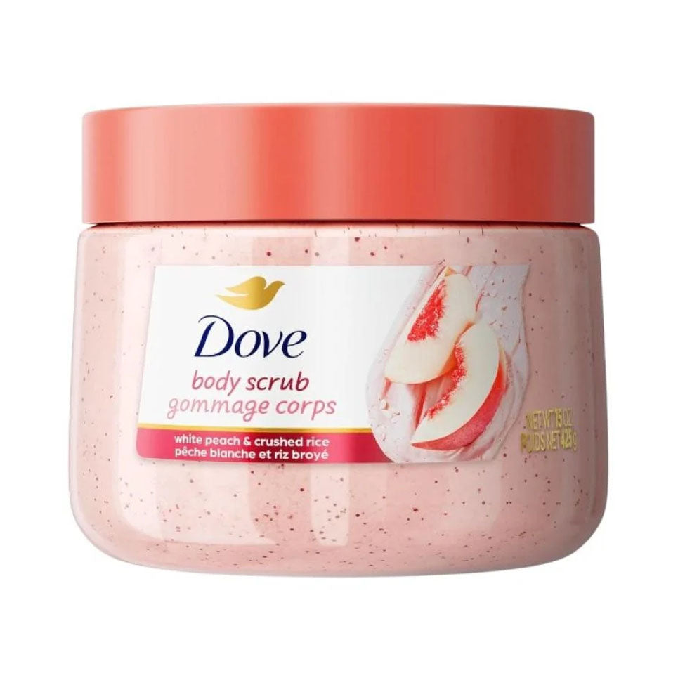 Dove Body Scrub With White Peach And Ground Rice 425 Gm