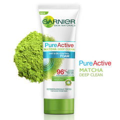 Garnier Pure Active Matcha Deep Cleansing Foaming Face Wash 100 ml